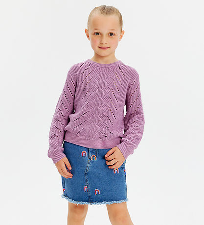 The New Nederdel - TnJanet - Denim - Blå m. Regnbuer
