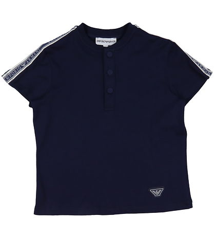 Emporio Armani T-shirt - Navy m. Logostribe Emporio Armani T-shirt - Navy m. Logostribe