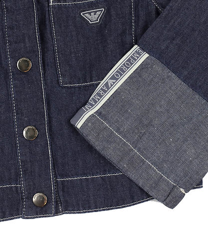 Emporio Armani Denimjakke - Cropped - Blå