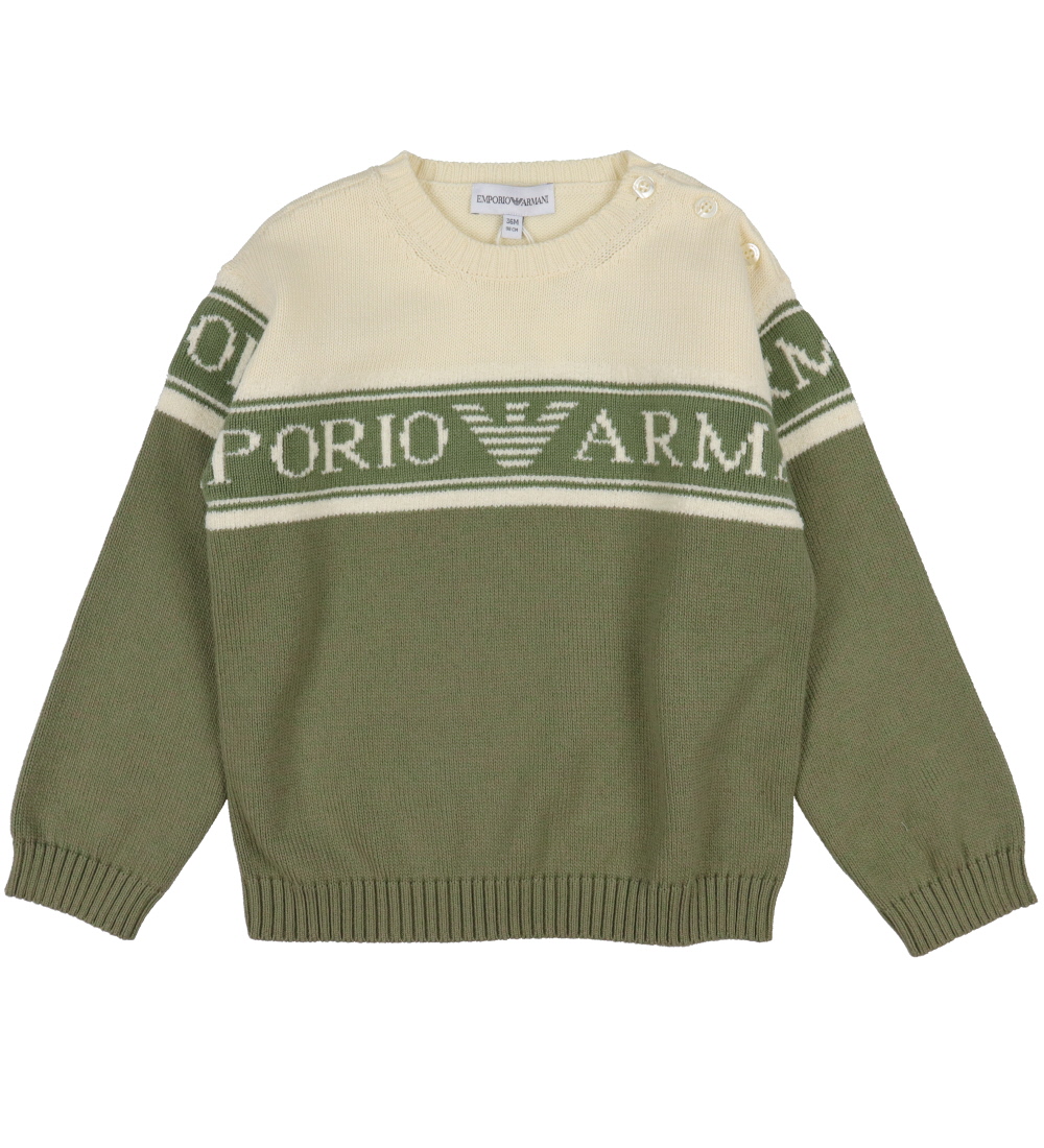 Emporio Armani Bluse - Strick - Fantasia Verde m. Weiß - Emporio Armani - 9 mt - Blusen