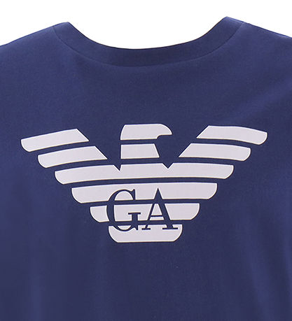 Emporio Armani T-shirt - Blå/Hvid m. Logo