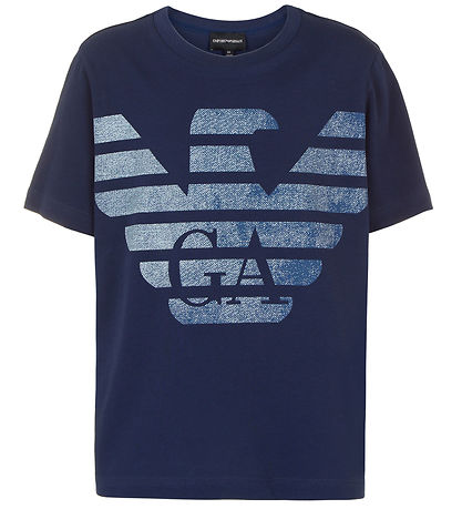 Emporio Armani T-shirts - 3-pak - Blå/Hvid/Navy m. print Emporio Armani T-shirts - 3-pak - Blå/Hvid/Navy m. print