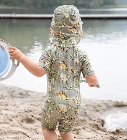 Hust and Claire Badeheldragt - Makki - UV50+ - Seagrass m. Print