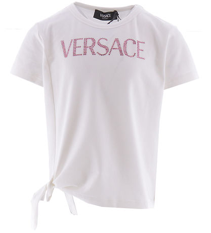 Versace T-shirt - Hvid/Pink m. Similisten Versace T-shirt - Hvid/Pink m. Similisten