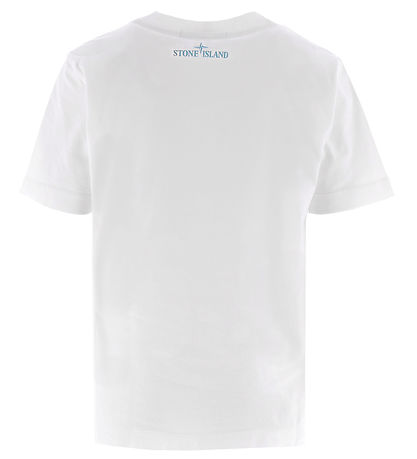 Stone Island T-shirt - Hvid m. Grøn Stone Island T-shirt - Hvid m. Grøn