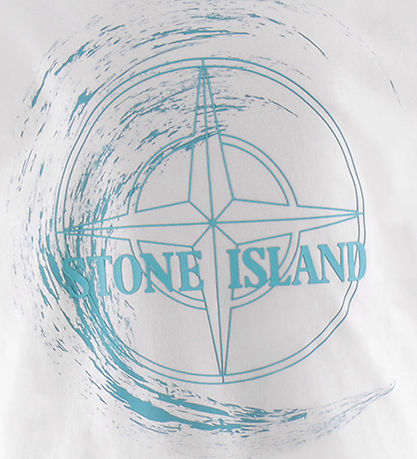 Stone Island T-shirt - Hvid m. Grøn Stone Island T-shirt - Hvid m. Grøn