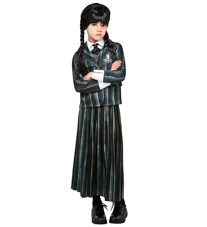 Rubies Wednesday Addams Deluxe School Uniform - Kostume - Pigge - Sort - 122/128 Rubies Wednesday Addams Deluxe School Uniform - Kostume - Pigge - Sort - 122/128