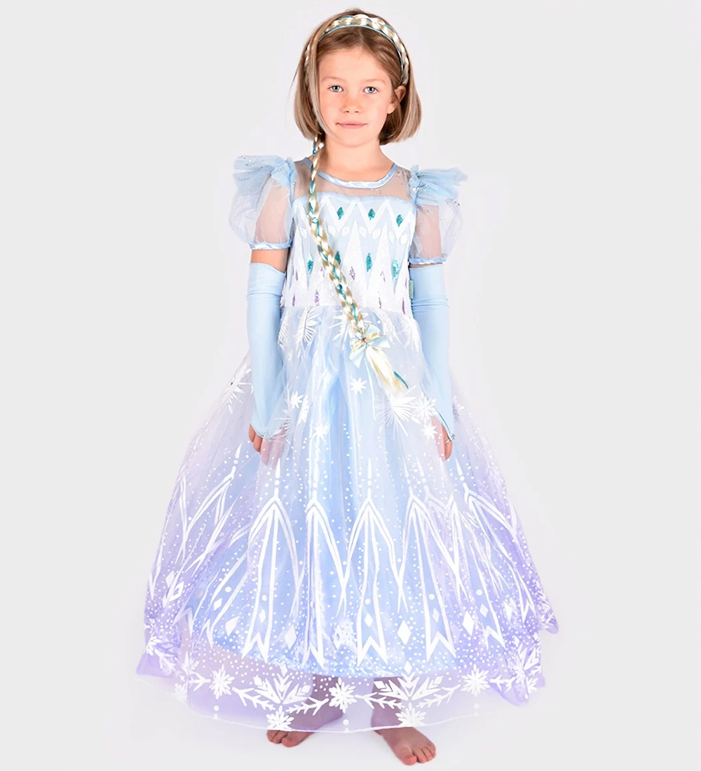 Den Goda Fen Kostuum - Prinses Jurk - Frozen - Den Goda Fen - 6-8 jaar (116-128) - Verkleedkleren