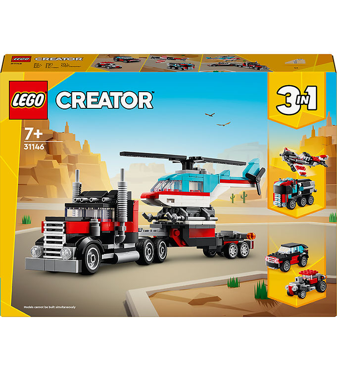 LEGO® Creator - Blokvogn Med Helikopter 31146 - 3-i-1 - 270 Dele