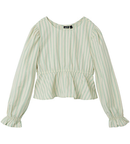 LMTD Bluse - NlfTipsy - Cropped - Turtledove/Créme De Menthe Str LMTD Bluse - NlfTipsy - Cropped - Turtledove/Créme De Menthe Str