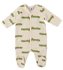 Petit Bateau Heldragt m. Fødder - Creme m. Print Petit Bateau Heldragt m. Fødder - Creme m. Print