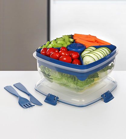 Sistema Madkasse m. Tilbehør - Salad Max To Go 1,63L - Blå