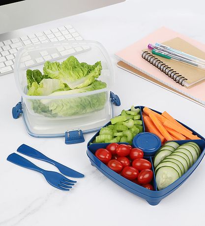 Sistema Madkasse m. Tilbehør - Salad Max To Go 1,63L - Blå