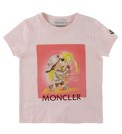 Moncler T-shirt - Rosa m. Tennisspiller Moncler T-shirt - Rosa m. Tennisspiller