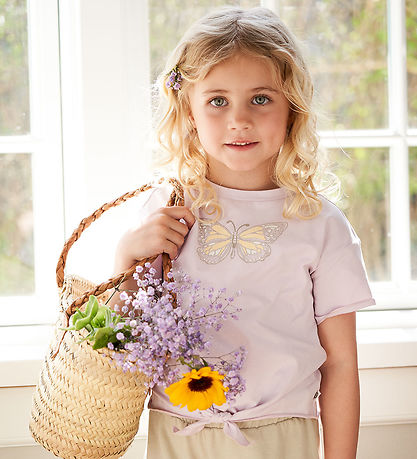 Müsli T-shirt - Crocus - Orchid m. Print