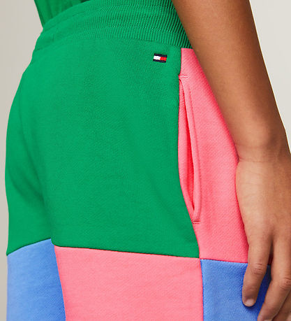 Tommy Hilfiger Sweatshorts - U Colorblock Monogram - Grøn/Gul/Pi Tommy Hilfiger Sweatshorts - U Colorblock Monogram - Grøn/Gul/Pi