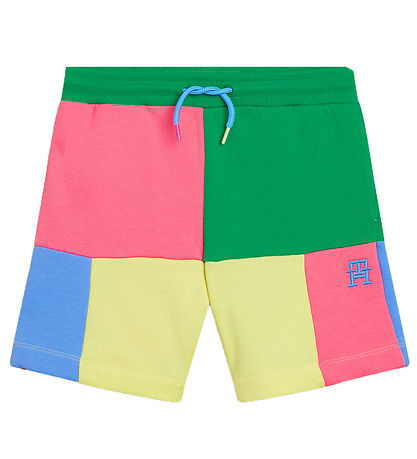Tommy Hilfiger Sweatshorts - U Colorblock Monogram - Grøn/Gul/Pi Tommy Hilfiger Sweatshorts - U Colorblock Monogram - Grøn/Gul/Pi
