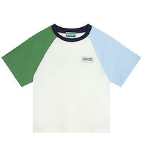 Kenzo T-shirt - Ivory m. Grøn/Lyseblå Kenzo T-shirt - Ivory m. Grøn/Lyseblå