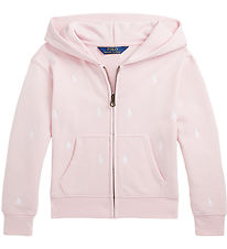 Polo Ralph Lauren Cardigan - Rosa/Hvid m, Logoer Polo Ralph Lauren Cardigan - Rosa/Hvid m, Logoer