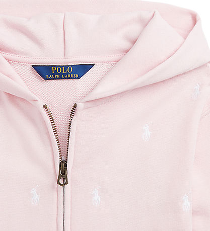 Polo Ralph Lauren Cardigan - Rosa/Hvid m, Logoer Polo Ralph Lauren Cardigan - Rosa/Hvid m, Logoer