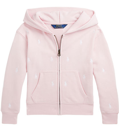 Polo Ralph Lauren Cardigan - Rosa/Hvid m, Logoer Polo Ralph Lauren Cardigan - Rosa/Hvid m, Logoer