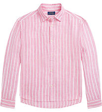 Polo Ralph Lauren Skjorte - Lismore - Hør - Pink/Hvidstribet Polo Ralph Lauren Skjorte - Lismore - Hør - Pink/Hvidstribet