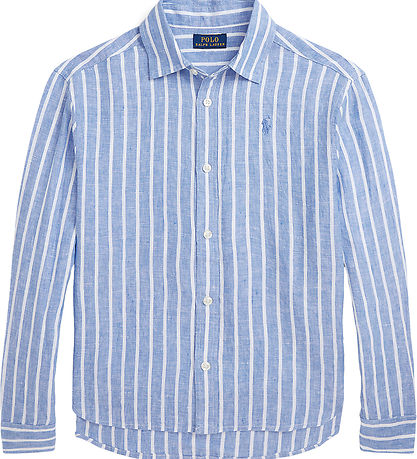 Polo Ralph Lauren Skjorte - Lismore - Hør - Blå/Hvidstribet Polo Ralph Lauren Skjorte - Lismore - Hør - Blå/Hvidstribet