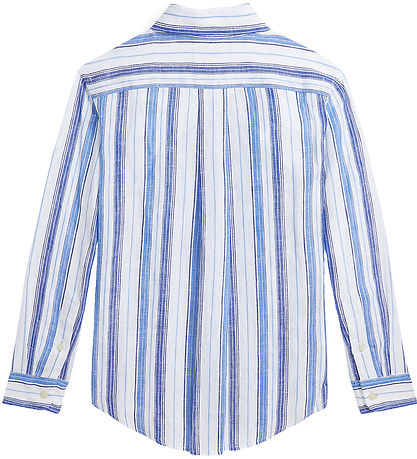 Polo Ralph Lauren Skjorte - Hør - Blå/Hvidstribet Polo Ralph Lauren Skjorte - Hør - Blå/Hvidstribet