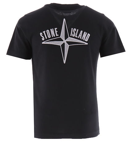 Stone Island T-shirt - Sort m. Hvid Stone Island T-shirt - Sort m. Hvid