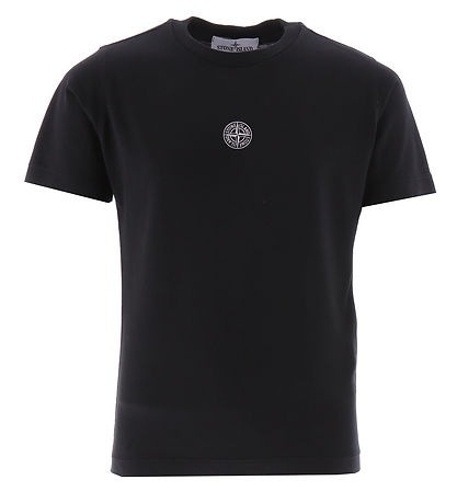 Stone Island T-shirt - Sort m. Hvid Stone Island T-shirt - Sort m. Hvid