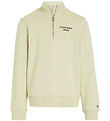 Calvin Klein Sweatshirt - Terry Half-Zip - Green Haze Calvin Klein Sweatshirt - Terry Half-Zip - Green Haze