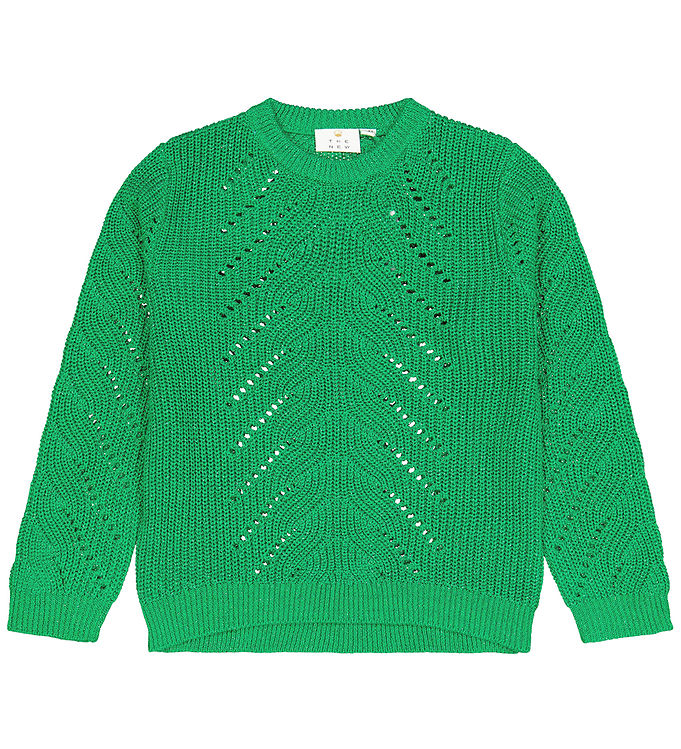 The New Bluse - Strik - TnJiva - Bright Green m. Glimmer