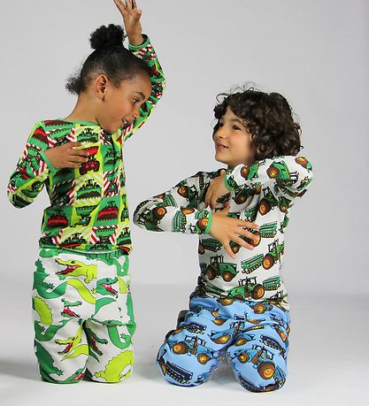 Småfolk Sweatpants - Blue Grotto m. Traktorer Småfolk Sweatpants - Blue Grotto m. Traktorer