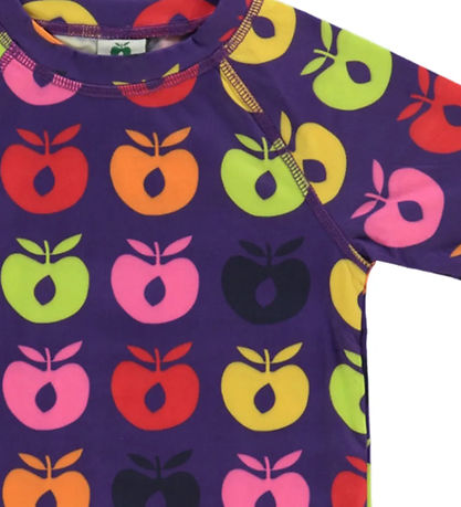 Småfolk Badebluse - UV50+ - Purple Heart m. Retro Æbler
