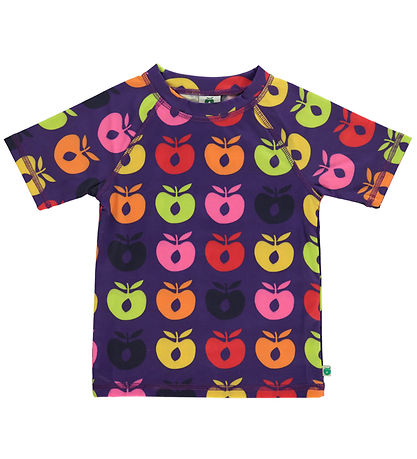 Småfolk Badebluse - UV50+ - Purple Heart m. Retro Æbler Småfolk Badebluse - UV50+ - Purple Heart m. Retro Æbler