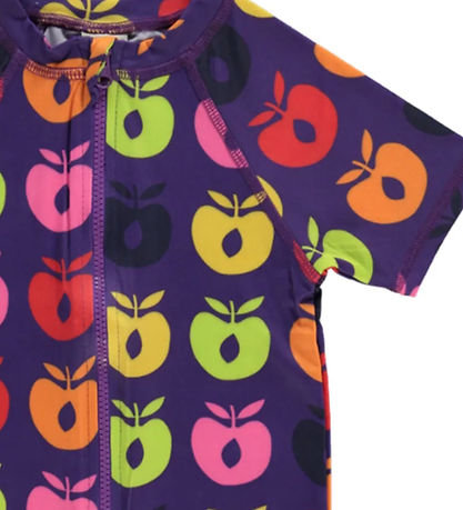 Småfolk Badeheldragt - UV50+ - Purple Heart m. Retro Æbler
