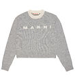 Marni Bluse - Cropped - Uld - Gråmeleret m. Creme Marni Bluse - Cropped - Uld - Gråmeleret m. Creme