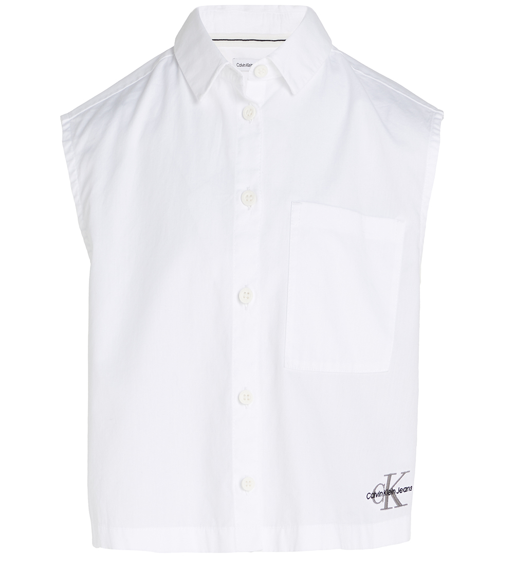 Calvin Klein Hemd - Monogramm aus - Bright White - Calvin Klein - 14 Jahre (164) - Hemd/Bluse K/Ä