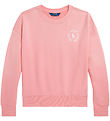 Polo Ralph Lauren Sweatshirt - Ribbon Pink m. Hvid Polo Ralph Lauren Sweatshirt - Ribbon Pink m. Hvid