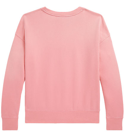 Polo Ralph Lauren Sweatshirt - Ribbon Pink m. Hvid Polo Ralph Lauren Sweatshirt - Ribbon Pink m. Hvid