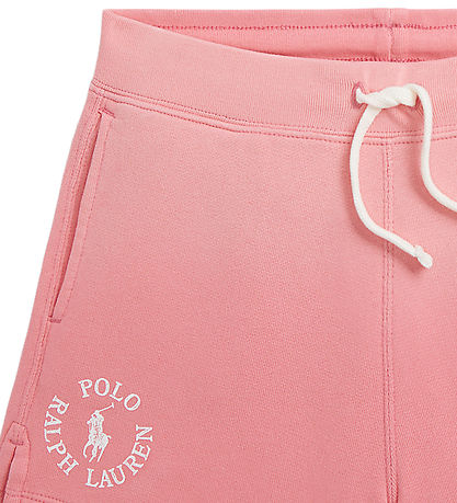 Polo Ralph Lauren Sweatshorts - Ribbon Pink m. Hvid Polo Ralph Lauren Sweatshorts - Ribbon Pink m. Hvid