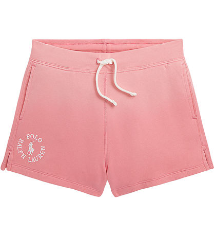 Polo Ralph Lauren Sweatshorts - Ribbon Pink m. Hvid Polo Ralph Lauren Sweatshorts - Ribbon Pink m. Hvid