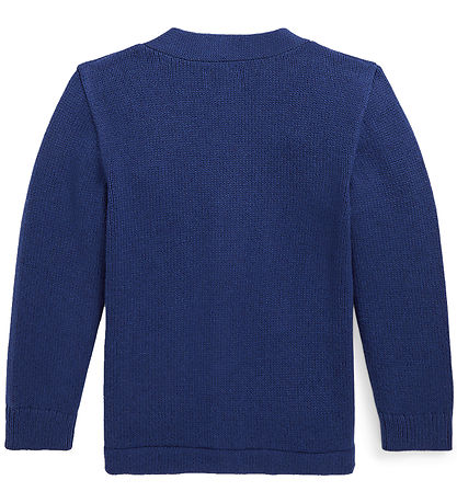 Polo Ralph Lauren Cardigan - Strik - Blå m. Patches
