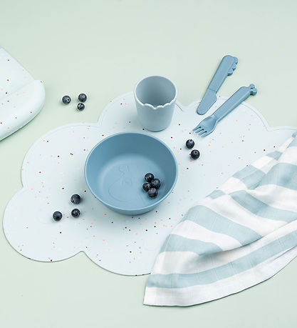 Done by Deer Dækkeserviet - Silikone - Sky - Confetti Blue Done by Deer Dækkeserviet - Silikone - Sky - Confetti Blue