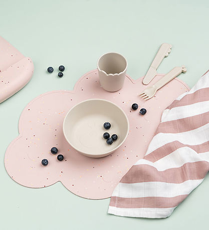 Done by Deer Dækkeserviet - Silikone - Sky - Confetti Powder