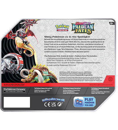 Pokémon Samlekort - Scarlet & Violet - Paldean Fates Tin - Shiny Pokémon Samlekort - Scarlet & Violet - Paldean Fates Tin - Shiny
