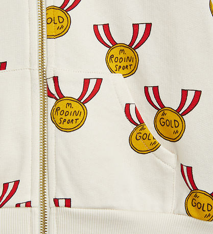 Mini Rodini Cardigan m. Hætte - Medals - Beige Mini Rodini Cardigan m. Hætte - Medals - Beige