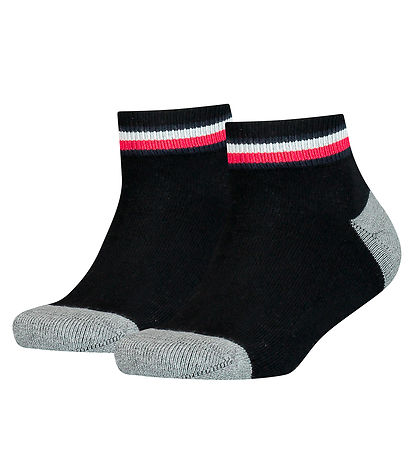 Tommy Hilfiger Strømper - 2-pak - Sort m. Grå