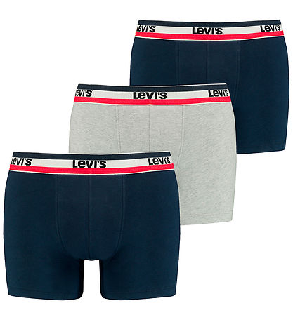 Levis Boxershorts - 3-pak - Navy/Grey Melange Levis Boxershorts - 3-pak - Navy/Grey Melange