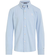 Tommy Hilfiger Skjorte - Monogram Stretch - Breezy Blue Tommy Hilfiger Skjorte - Monogram Stretch - Breezy Blue